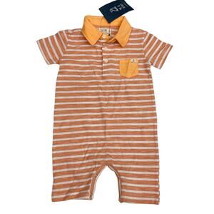 NWT Me & Henry London Size 0/3M Peach Saltash Polo Romper